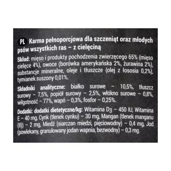 Dolina Noteci Rafi Junior mit Kalbfleisch, Cranberry und Blaubeere - Nassfutter für Hunde 400 g