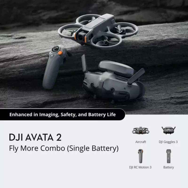 DJI Avata 2 Fly More Combo 1 Akku 4 Rotoren 12 MP 3840 x 2880 Pixel Schwarz