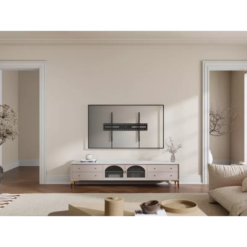 Feste TV-Wandhalterung GEMBIRD WM-100F-01 für 43–100 Zoll Bildschirme, Stahl, max. Belastung 75 kg, VESA 75x75–900x600