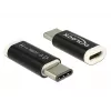 Delock - USB-Adapter - 24 Pin USB-C (M) auf Micro-USB Typ B (W) - USB 3.1 - Schwarz (65678)