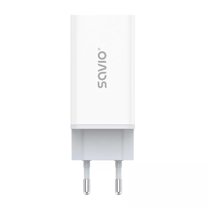 SAVIO LA-07 GaN 65W Netzteil, USB, QC4.0+, PD 3.0, Weiß
