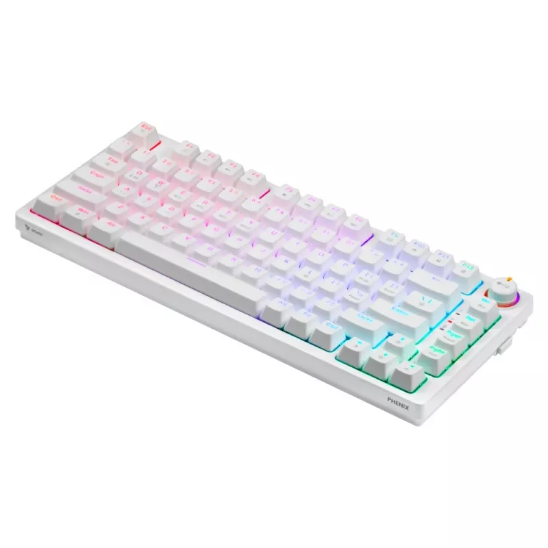 SAVIO PHENIX WHITE Kabellose Mechanische Tastatur, Gateron Red Pro, ABS