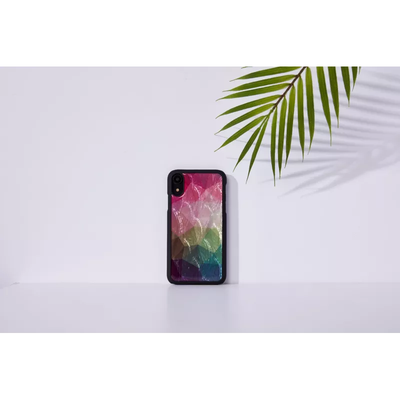 Smartphone-Hülle iKins für iPhone XR — Wasserblumen-Design, schwarz
