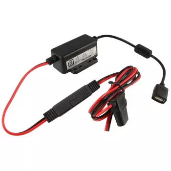 Ladegerät für mobile Geräte RAM Mounts RAM-GDS-CHARGE-V7B1U — USB-Ladegerät für den Innenbereich, 10–30 V Eingang, 9 V max. Ausgang, 2,5 A, 1,2 m Kabel, schwarz/rot
