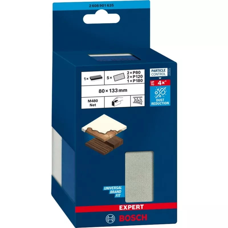 Schleifnetz Bosch 2608901635 Staubreduzierung für Holz und Trockenbau, klettkompatibel, grobe Körnung nicht angegeben