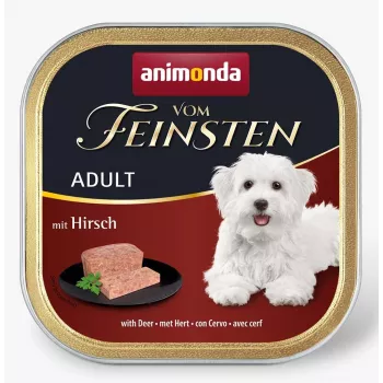 Nassfutter für Hunde animonda Vom Feinsten Adult, Hirschgeschmack, 150 g Schale, 10,5 % Protein, 4,5 % Fett