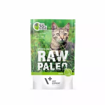 Nassfutter für Katzen VETEXPERT RAW PALEO Adult Sterilised Game 100 g — Wild, getreidefrei, für Neigung zu Übergewicht