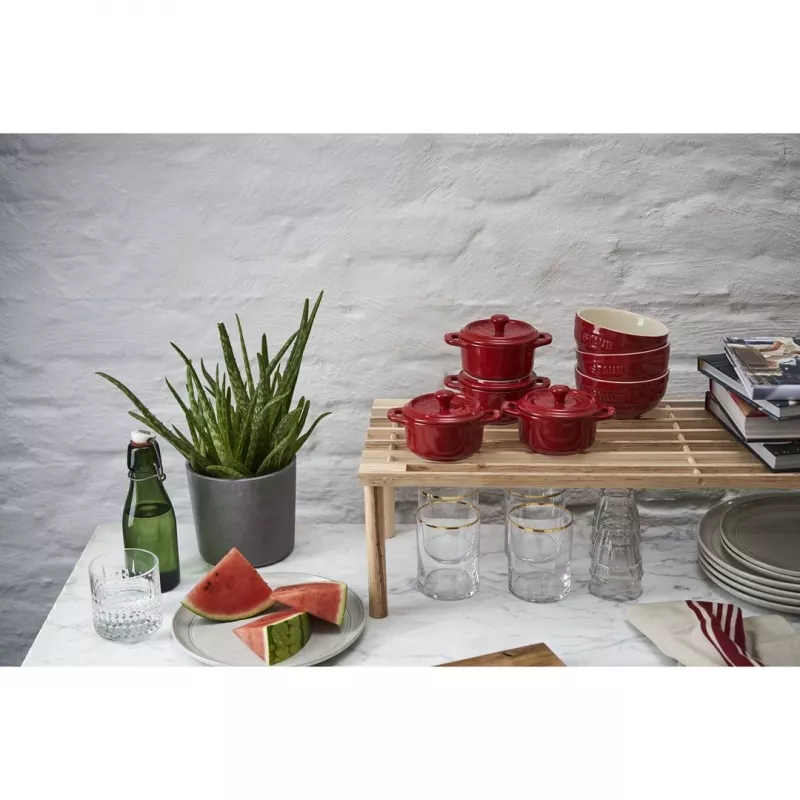 Staub Mini Cocotte Rund, 4 Stück - 200 ml, Rot