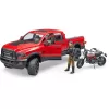 Dodge RAM 2500 Power Wagon mit Anhänger und Motorrad Ducati 02502 BRUDER
