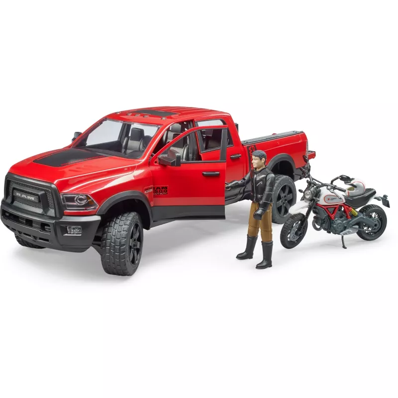 Dodge RAM 2500 Power Wagon mit Anhänger und Motorrad Ducati 02502 BRUDER
