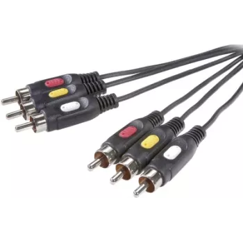 SpeaKa Professional SP-7869868 Composite-Video-Kabel 10 m 3 x RCA Schwarz (SP-7869868)