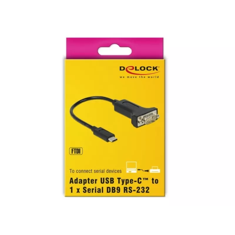 Serielles Kabel DeLOCK 63908 Schwarz 0,15 m DB-9