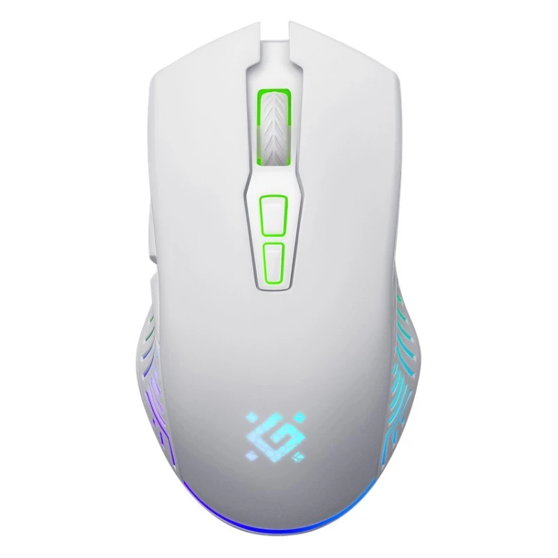Kabellose Gaming-Maus DEFENDER Pandora White – beidhändig, 3200 DPI, 6 Tasten, programmierbar, optisch, USB