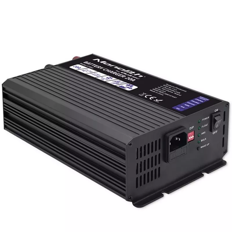 Qoltec Smart Monolith Batterieladegerät für LiFePO4 AGM GEL SLA Akkus | 20A | 24V