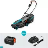 Akku-Rasenmäher PowerMax 37/36V P4A Ready-To-Use Set, 36 Volt (2x18V) (schwarz/grau, 2x Li-Ionen-Akku 4,0Ah, POWER FOR ALL ALLIANCE)
