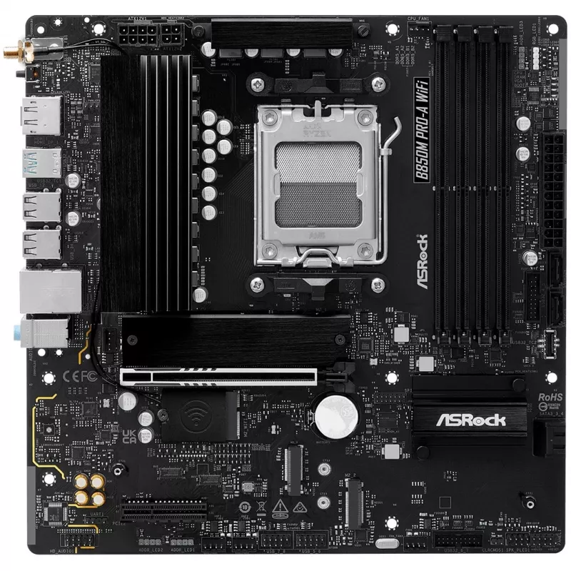 Motherboard ASRock B850M Pro-A WiFi micro ATX – AMD B850, Sockel AM5, DDR5, 4x DIMM, 256 GB, Wi‑Fi, 2,5-Gb-LAN