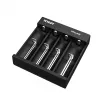 XTAR MC4S 4‑Slot-Desktop-Ladegerät für zylindrische Li‑Ion 18650 und NiMH (A/AA/AAA/AAAA/C/D), 1 A Ausgang, 5 V Eingang, Schwarz