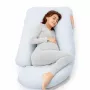 Momcozy PP101 U-förmiges Schwangerschaftskissen, dunkelgrauer Samt