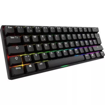 Tastatur Sharkoon 100065630 60% kabelgebunden USB QWERTZ deutsch schwarz