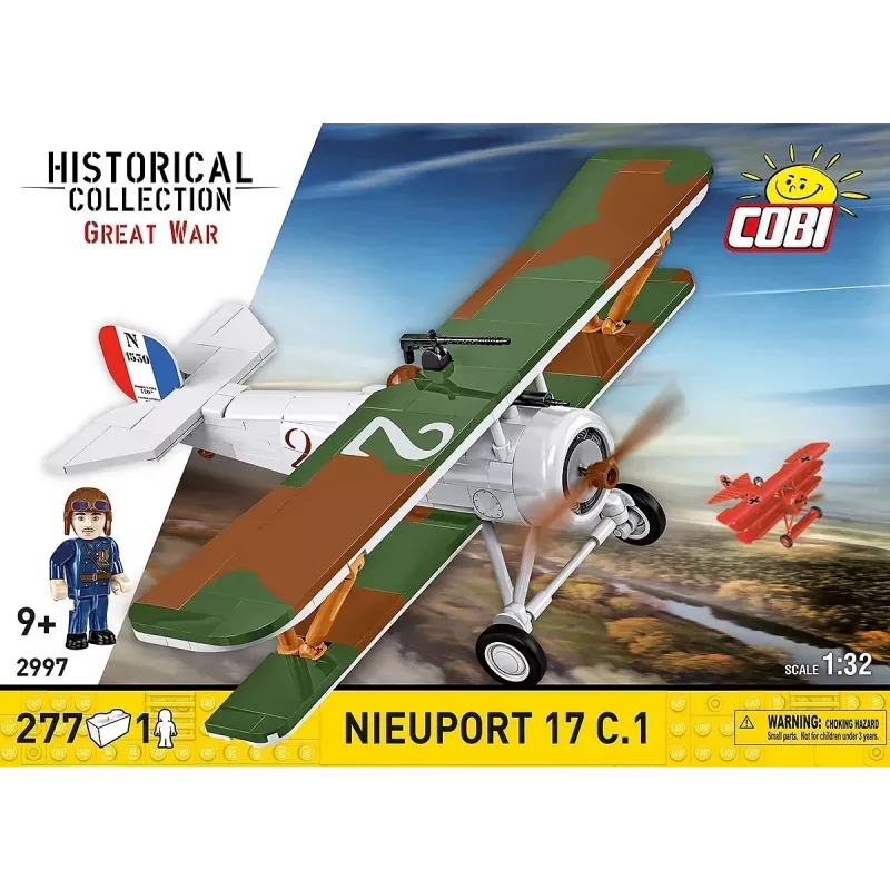 Konstruktionsset Cobi Blocks Nieuport 17 C.1 277 Stück — Modellflugzeug-Bausatz, Sammelbares Steckbaustein-Set