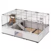 Käfig FERPLAST Modular 2 für Kaninchen und Meerschweinchen 109 x 72 x 56 cm, Metall, grau, Stababstand 23 mm