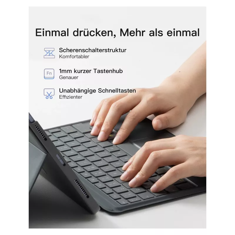inateck Tastatur iPad 11 iPad 10. Gen. Kom. QWERTZ grau
