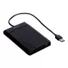 HDD/SSD-Gehäuse Unitek Y-3036, 2,5 Zoll SATA III, USB 3.2 Gen 1 (5 Gbit/s), UASP, integriertes USB-A-Kabel, schwarz