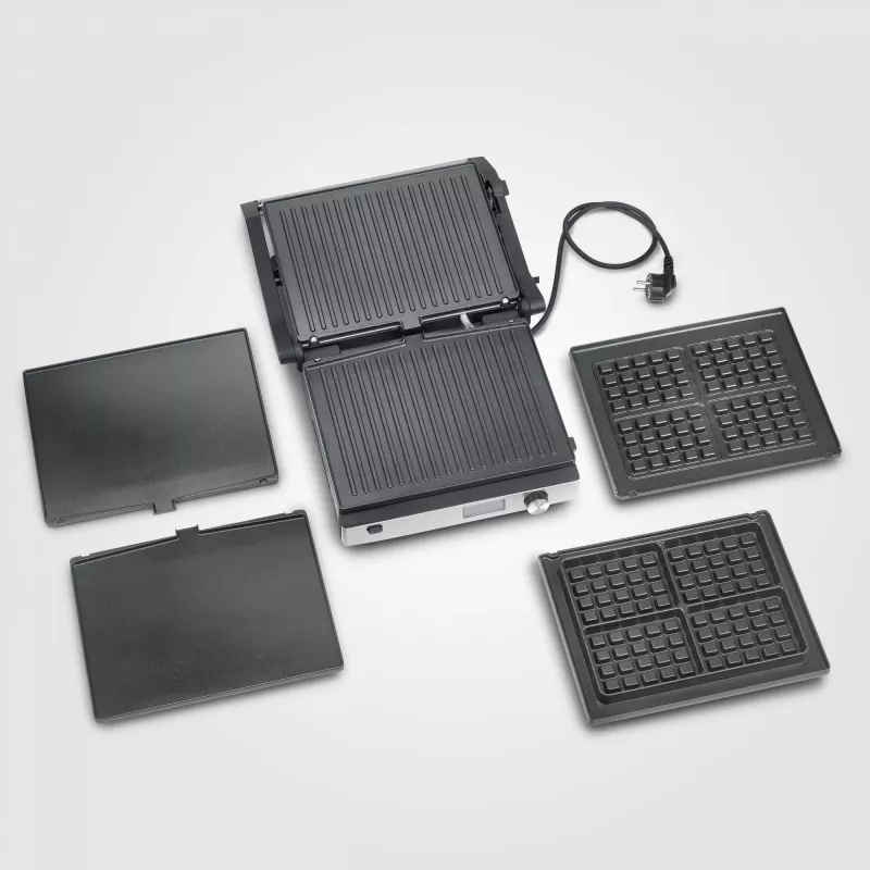 Kontaktgrill Severin KG 2380 Schwarz Silber 2000W Edelstahl