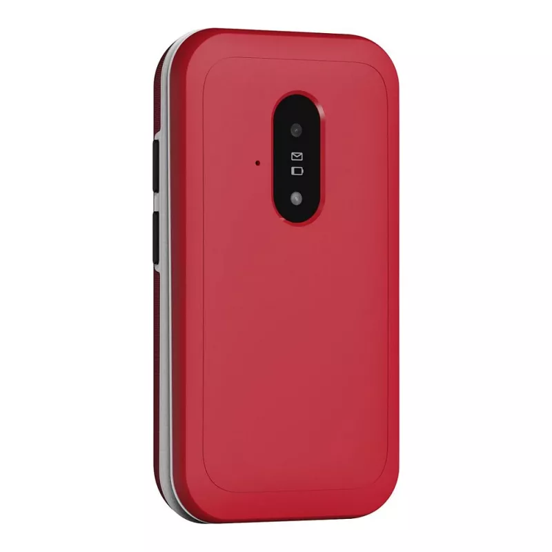 Feature-Phone Doro Leva E22 Klapphandy, 2,8 Zoll (7,11 cm) Anzeige, Single SIM, 0,3 MP Kamera, 1150 mAh, 127,8 g, Rot/Weiß