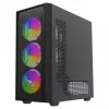 PC-Gehäuse SAVIO Noctis Flow RGB — Cube, ATX/Mini-ITX, 3x 120 mm Frontlüfter, Seitenfenster aus gehärtetem Glas, max. GPU 35 cm