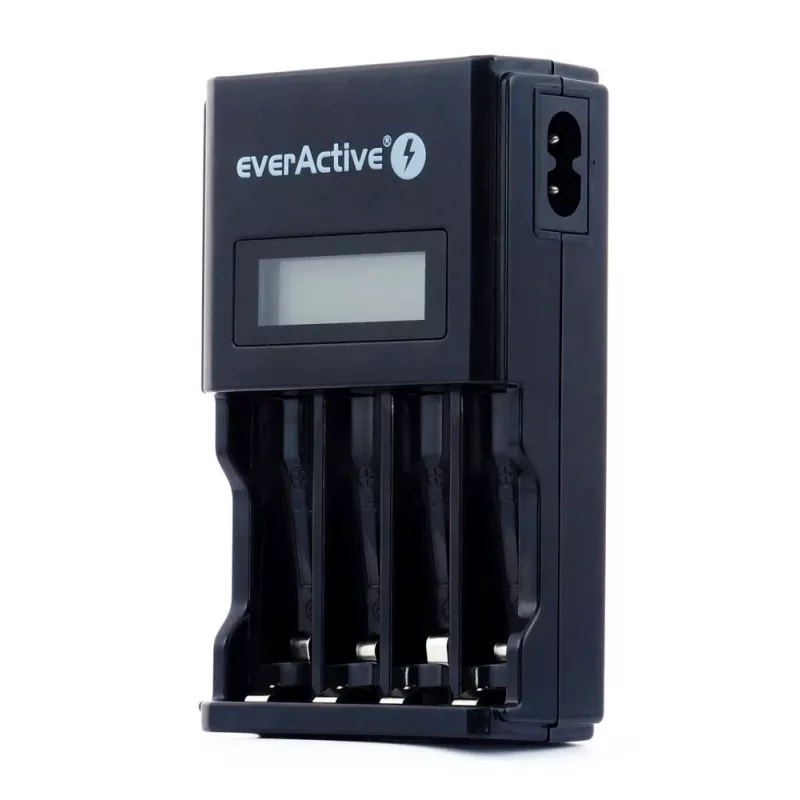 Akkuladegerät everActive NC450B — 4‑Zellen AAA-Ladegerät, 110/230V AC, schwarz