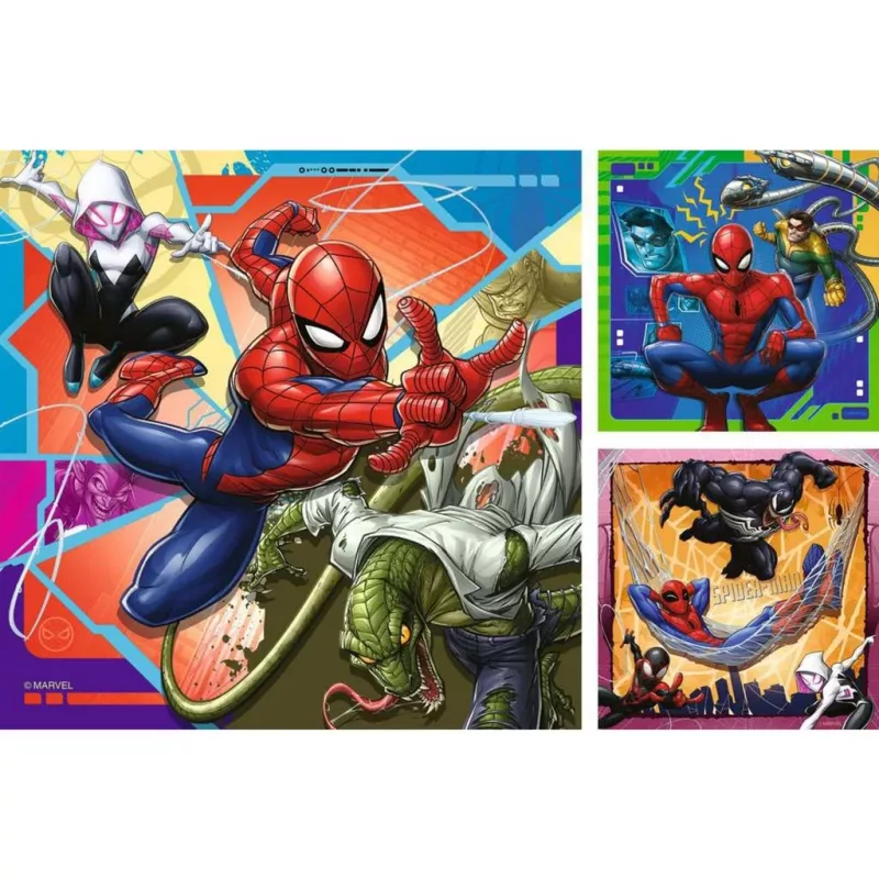 Puzzle 3x49 Teile Spiderman
