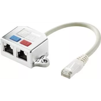 Renkforce RJ45 Netzwerk-T-Adapter CAT 5e [2x RJ45-Buchse - 1x RJ45-Stecker] 15,00 cm Metall (RF-4538140)