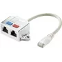 Renkforce RJ45 Netzwerk-T-Adapter CAT 5e [2x RJ45-Buchse - 1x RJ45-Stecker] 15,00 cm Metall (RF-4538140)