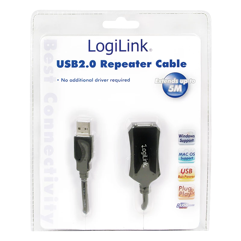 LogiLink USB 2.0 Repeater-Kabel - 5,0 m USB-Kabel 5 M USB A