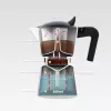 Moka-Kanne Maestro MR-1658-3 – Espressokocher aus Aluminium, 3 Tassen (0,15 l), schwarz, Klappdeckel