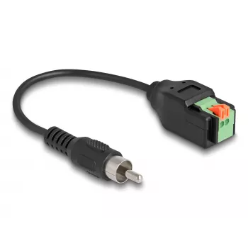 DeLOCK Kabel RCA-Stecker auf Klemmleistenadapter mit Drucktaste 15 cm