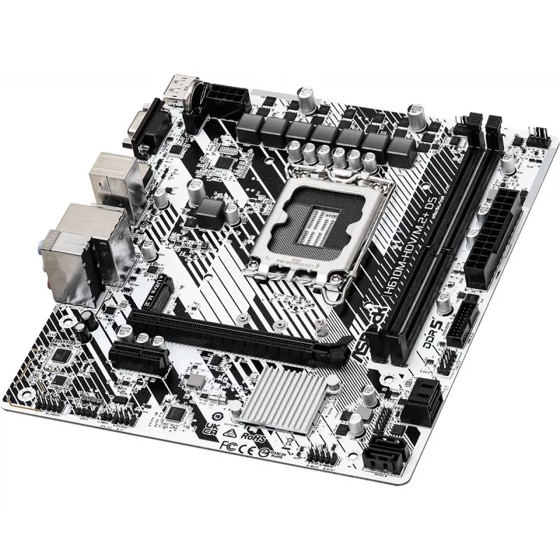 Mainboard ASRock H610M-HDV/M.2+ D5 — Intel H610, LGA 1700, microATX, 2× DDR5 DIMM, M.2, HDMI 2.1, DP 1.4