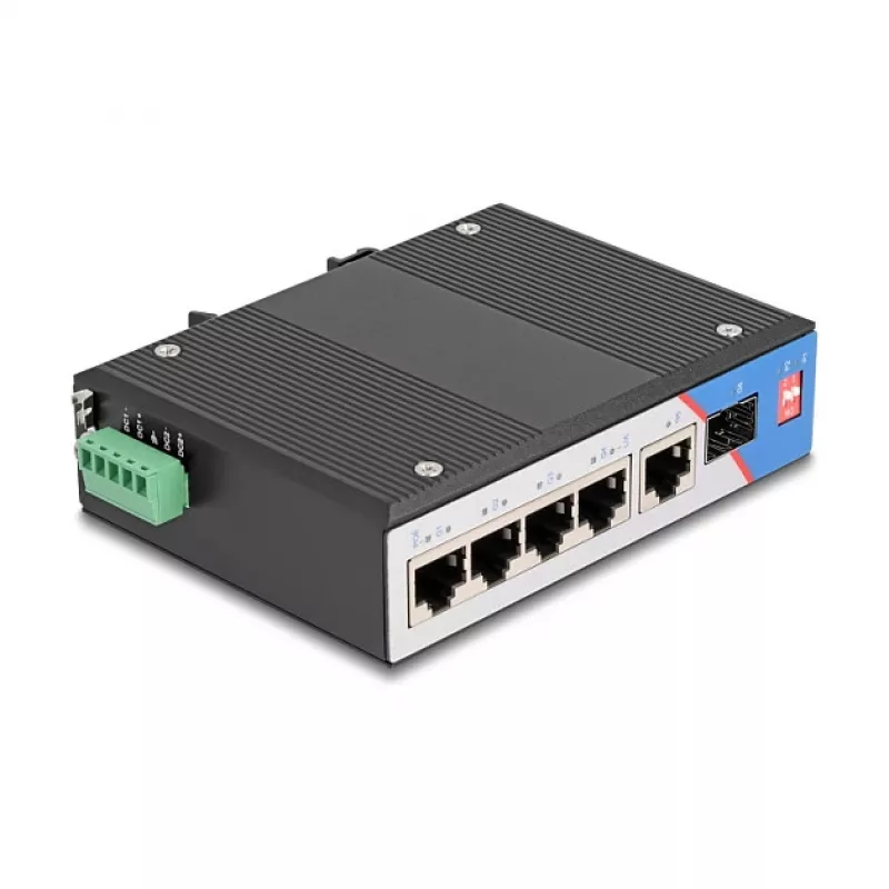 Netzwerk-Switch DELOCK 80164 4-Port Gigabit PoE mit 1 Uplink RJ45-Port