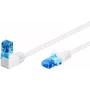 Goobay CAT 6A Patchkabel 1x 90° gewinkelt, U/UTP, Weiß, 3 m - Verriegelungslasche oben, CCA-Kupfer-Mix (51538)