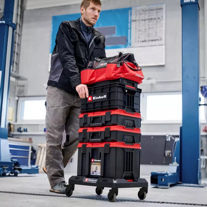 Rollplattform für Systemkoffer EINHELL E-Case, schwarz, Tragfähigkeit bis 120 kg