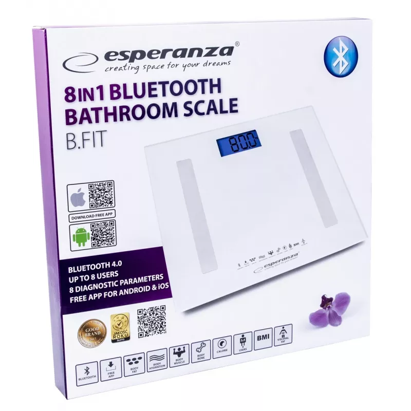 Esperanza EBS016W Personenwaage Quadratisch Weiß Elektronische Personenwaage