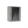 NETRACK 019-150-645-021 Wand-/Hängeschrank 19 Zoll 15U/450 mm Glastür grau abnehmbare Seitenwände