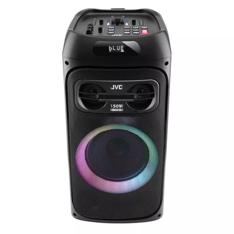 Party-Lautsprecher JVC XS-EP514B — Stereo tragbarer Lautsprecher, 150W RMS, Bluetooth 5.0, TWS, 4000mAh Batterie, Karaoke, FM, schwarz