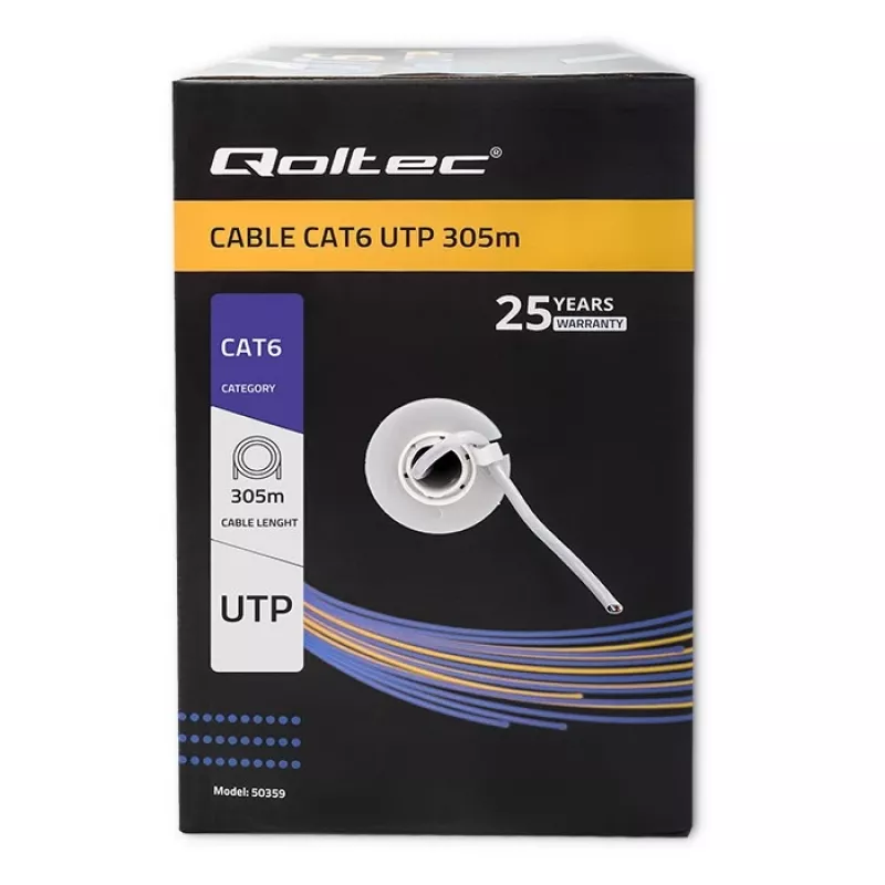 Patchkabel UTP Kabel QOLTEC 50359 RJ45 CAT6 305m Blau