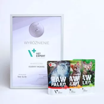 Nassfutter für Katzen VETEXPERT RAW PALEO Adult Sterilised Game 100 g — Wild, getreidefrei, für Neigung zu Übergewicht