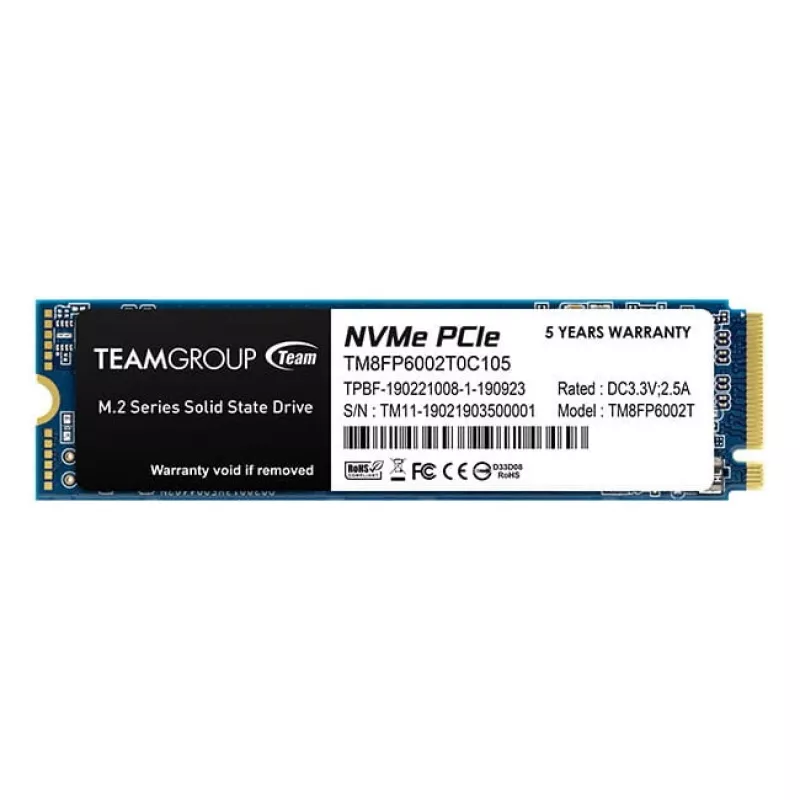 Team Group MP33 - SSD - 2 TB – Intern – M.2 2280 – PCIe 3.0 x4 (NVMe) – Schwarz (TM8FP6002T0C101)