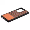 Handyhülle man and wood für Samsung Galaxy S20 Ultra — braunes Karomuster mit schwarzer Umrandung