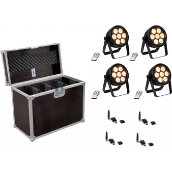 LED-Spot EUROLITE 4C-7 Silent schlank 4x mit USB QuickDMX – kompakter 4-Kopf DMX-Scheinwerfer