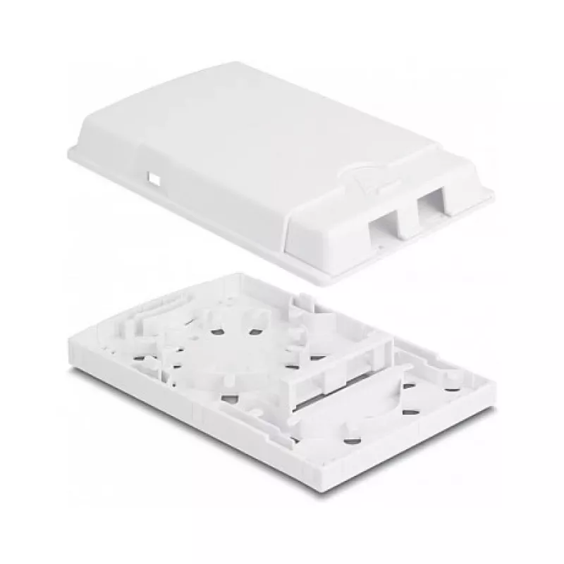DeLOCK Glasfaser-Anschlussdose 2 x SC Simplex LC Duplex Weiß